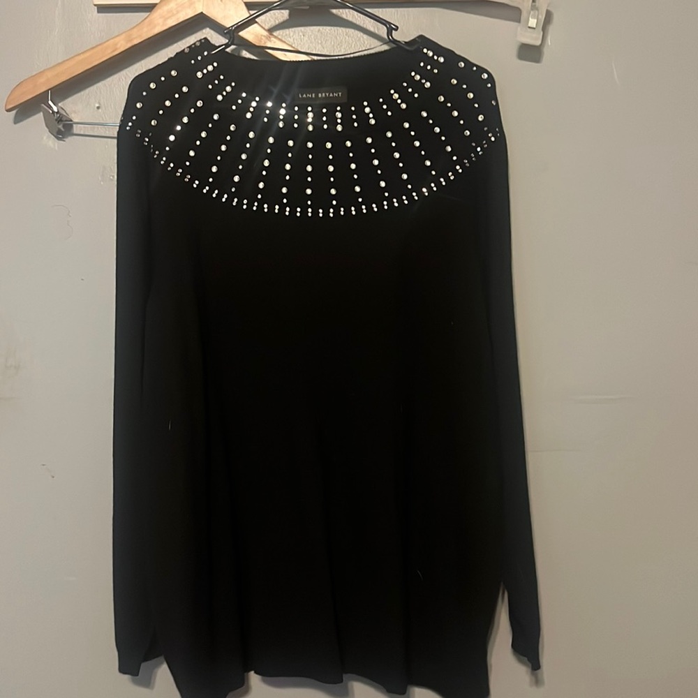 Sweater with rhinestones